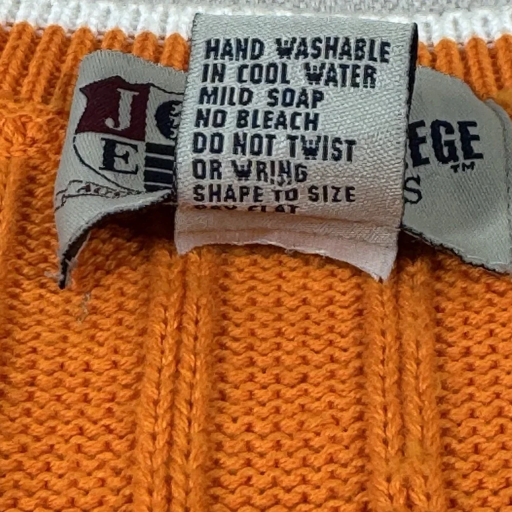 VTG‎ Joe College Sports Tennessee Volunteers Cable Knit Sweater Vest Mens Large